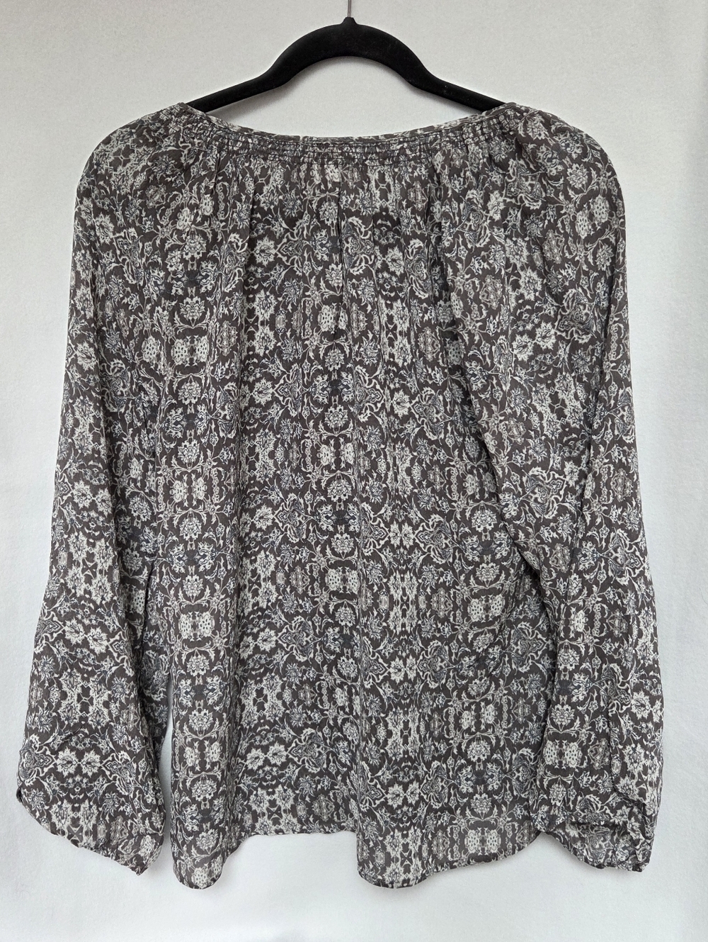 Garnet Hill Women's Small Boho Blouse 100% silk - Picture 4 of 8